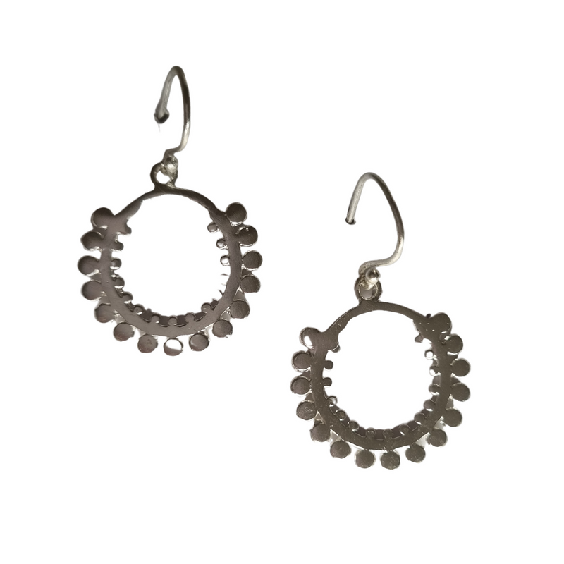 Zoda | Silver Circle Bead Hoops