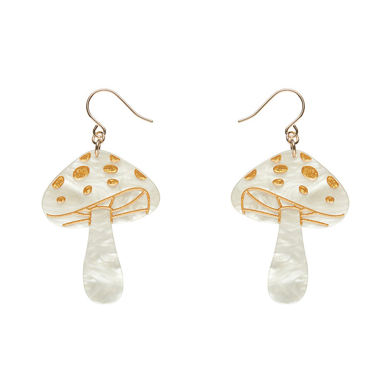 Erstwilder | Mushroom Drop Earrings - Cream