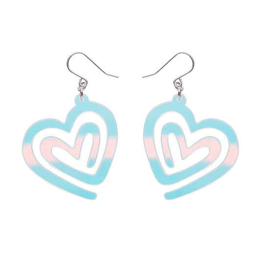 Erstwilder | Heart Maze Ripple Drop Earrings iridecent