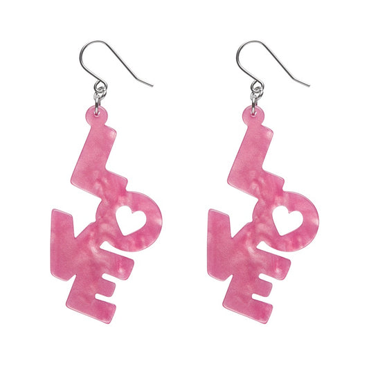 Erstwilder | LOVE Ripple Drop Earrings Pink