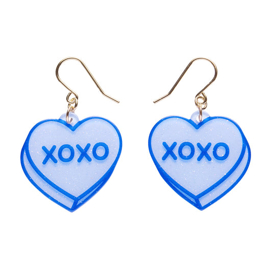 Candy Heart Drop Earrings – Blue