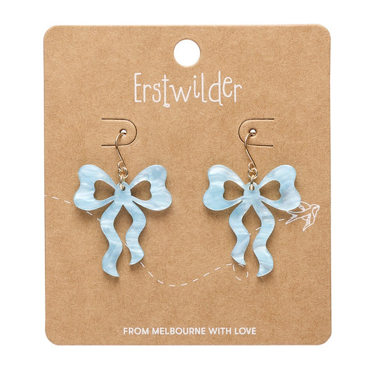 Bows Drop Earrings – Blue