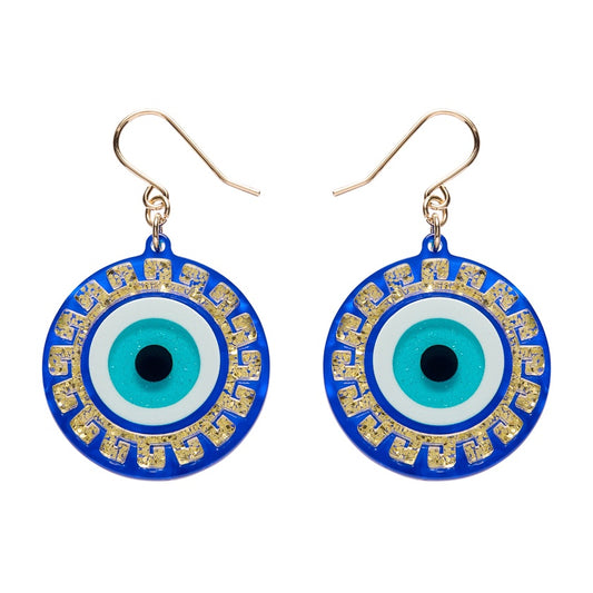 Evil Eye Amulet Drop Earrings