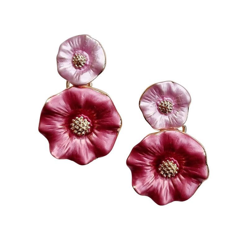 Zoda Dangles | Floral Earring - Pink