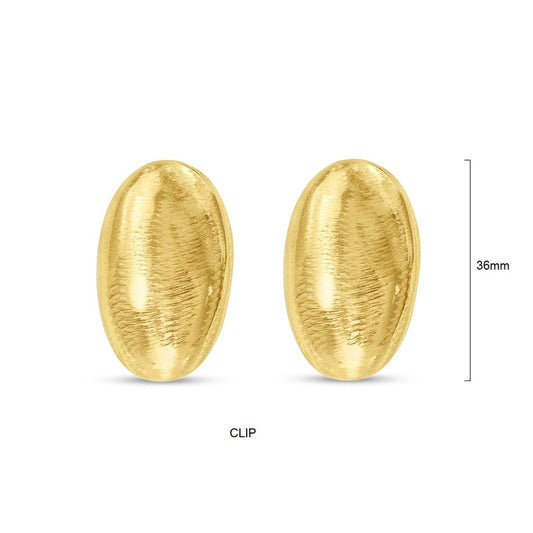 CLIP ON | TID Tear Drop Brushed Gold Earrings