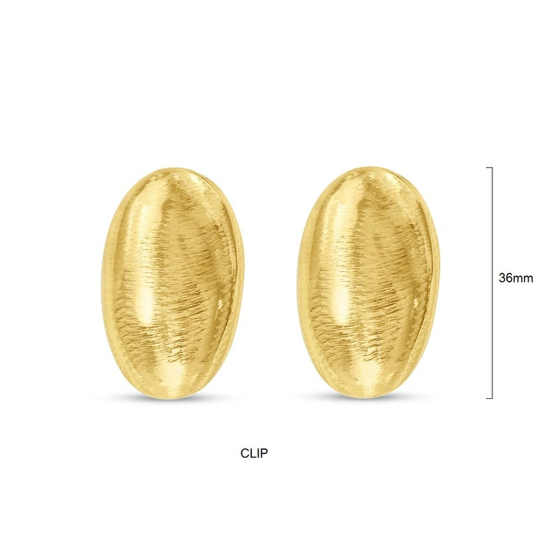 CLIP ON | TID Tear Drop Brushed Gold Earrings