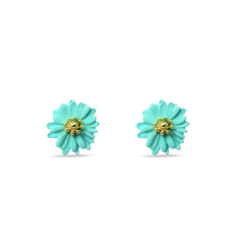 TID | Gold/Mint Flower Stud Earrings