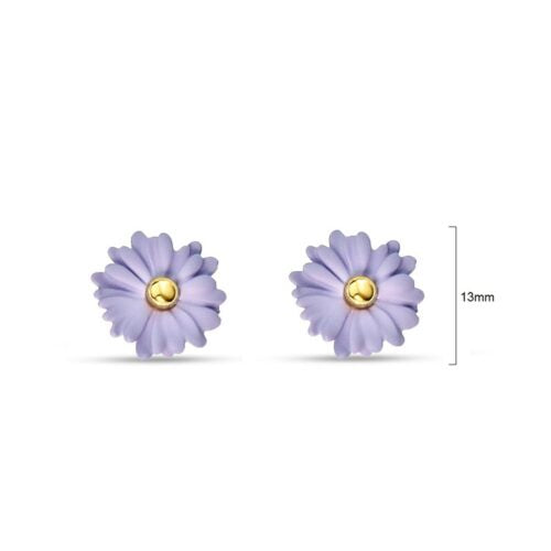 TID | Purple/Gold Flower Stud Earrings