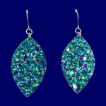 Polka Polly | Leaf Dangles - Peacock Glitter