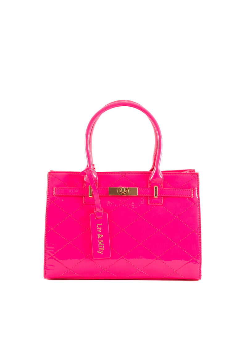 Liv & Milly | Florence - Neon Patent Pink