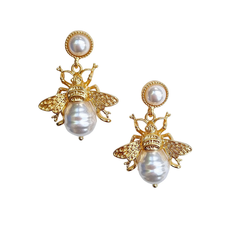 Zoda | Freshwater Pearl Bee Earrings
