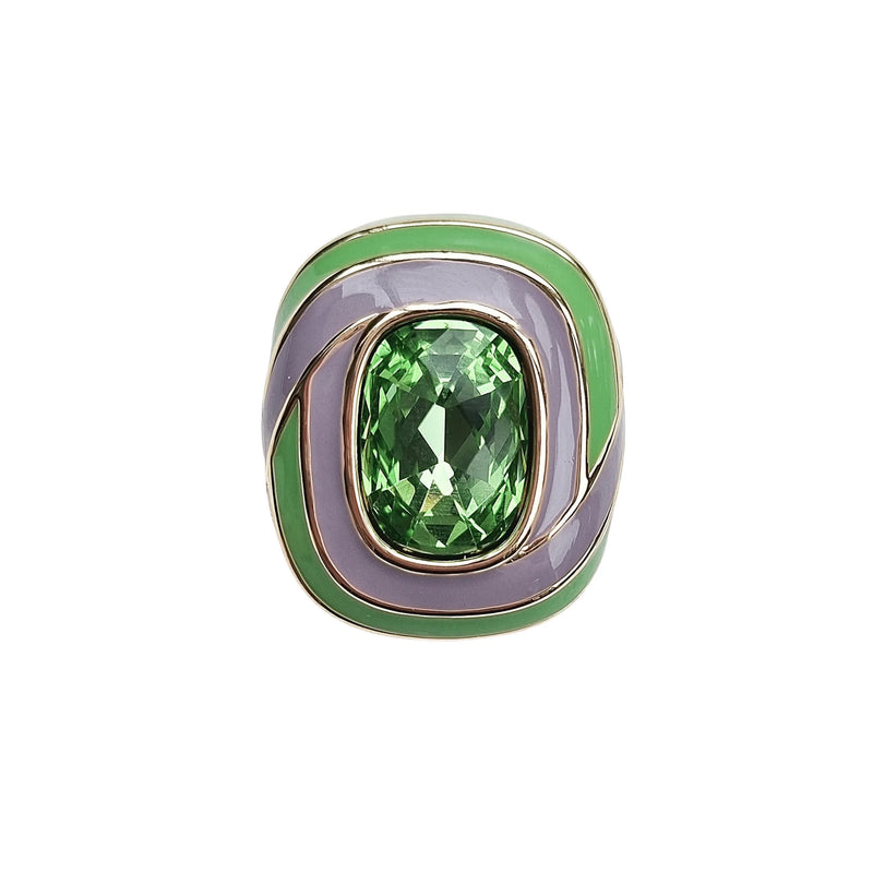 Zoda | Enamel Ring Green and Purple