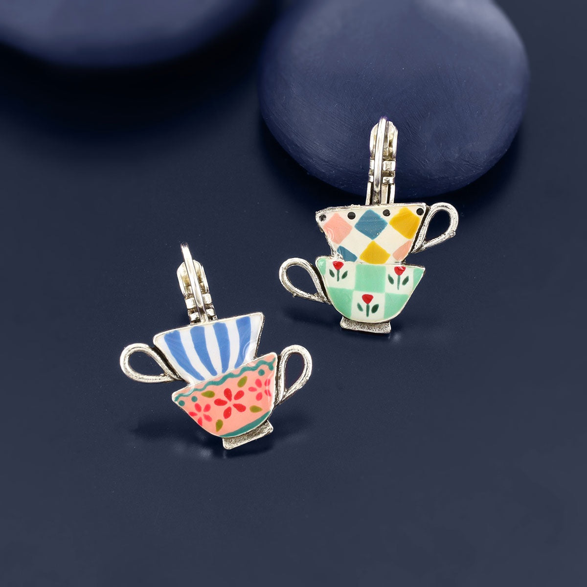Lever back earrings fantaisie - Chicorée - 02709