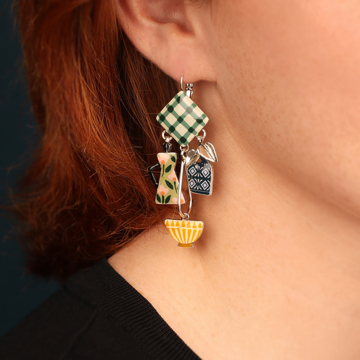 Lever back earrings fantaisie - Chicorée - 02717