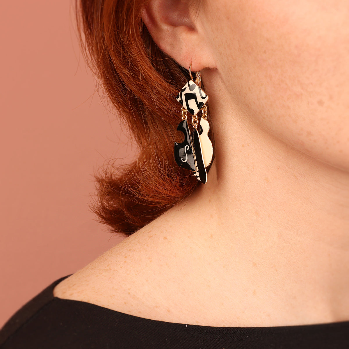 Lever back earrings fantaisie - Music - 05746