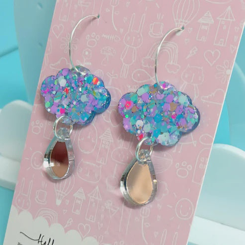 Hello Little Friday | It's Raining Rainbows Pastel Confetti Clouds