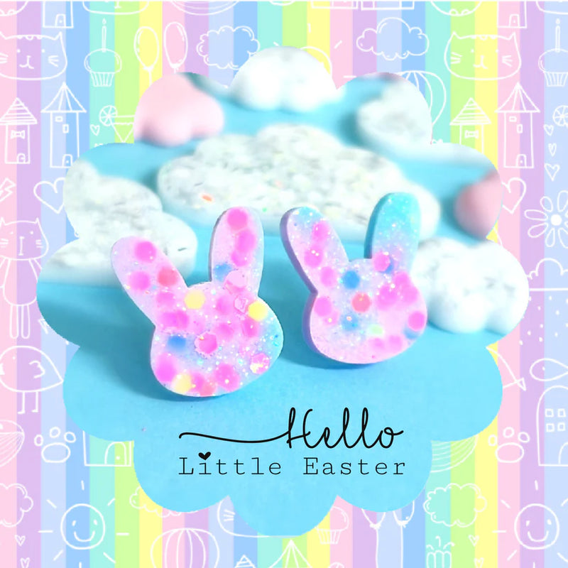 Hello Little Friday | Pink & aqua misty shimmer bunny
