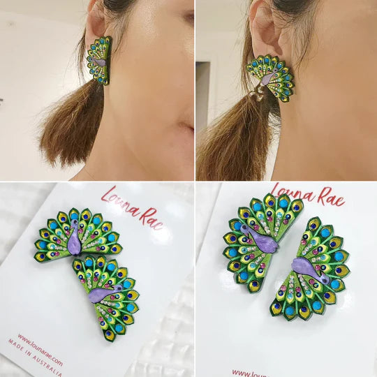 Louna Rae Stud Earrings | Peacock