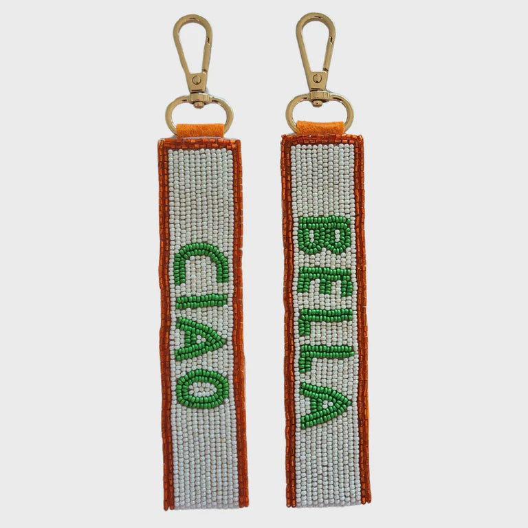 Zoda | Ciao Bella White / Red Beaded Keychain