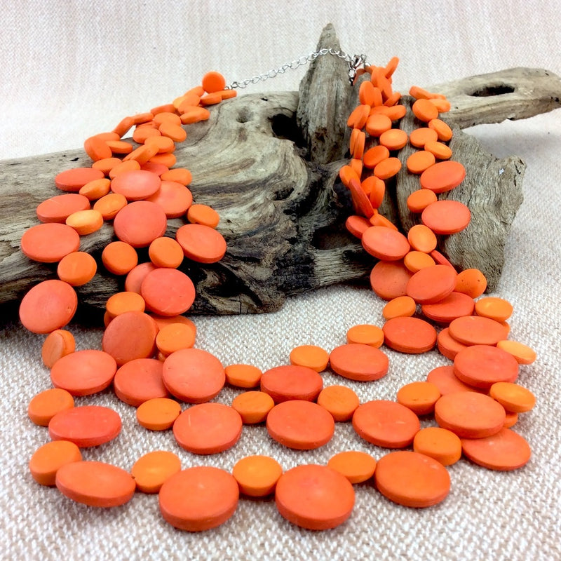 TID |  Wooden Necklace - Orange