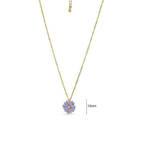 TID | Purple/Gold Flower Pendant Necklace