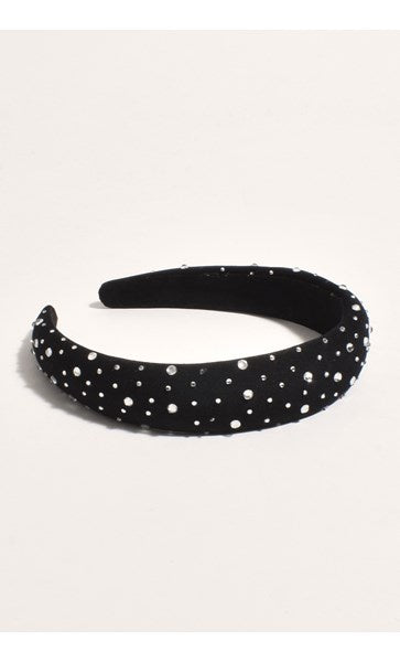 Adorne | Night Life Jewelled Headband Black