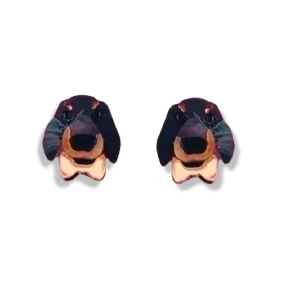 Bling Hound | Dachshund Studs - Black