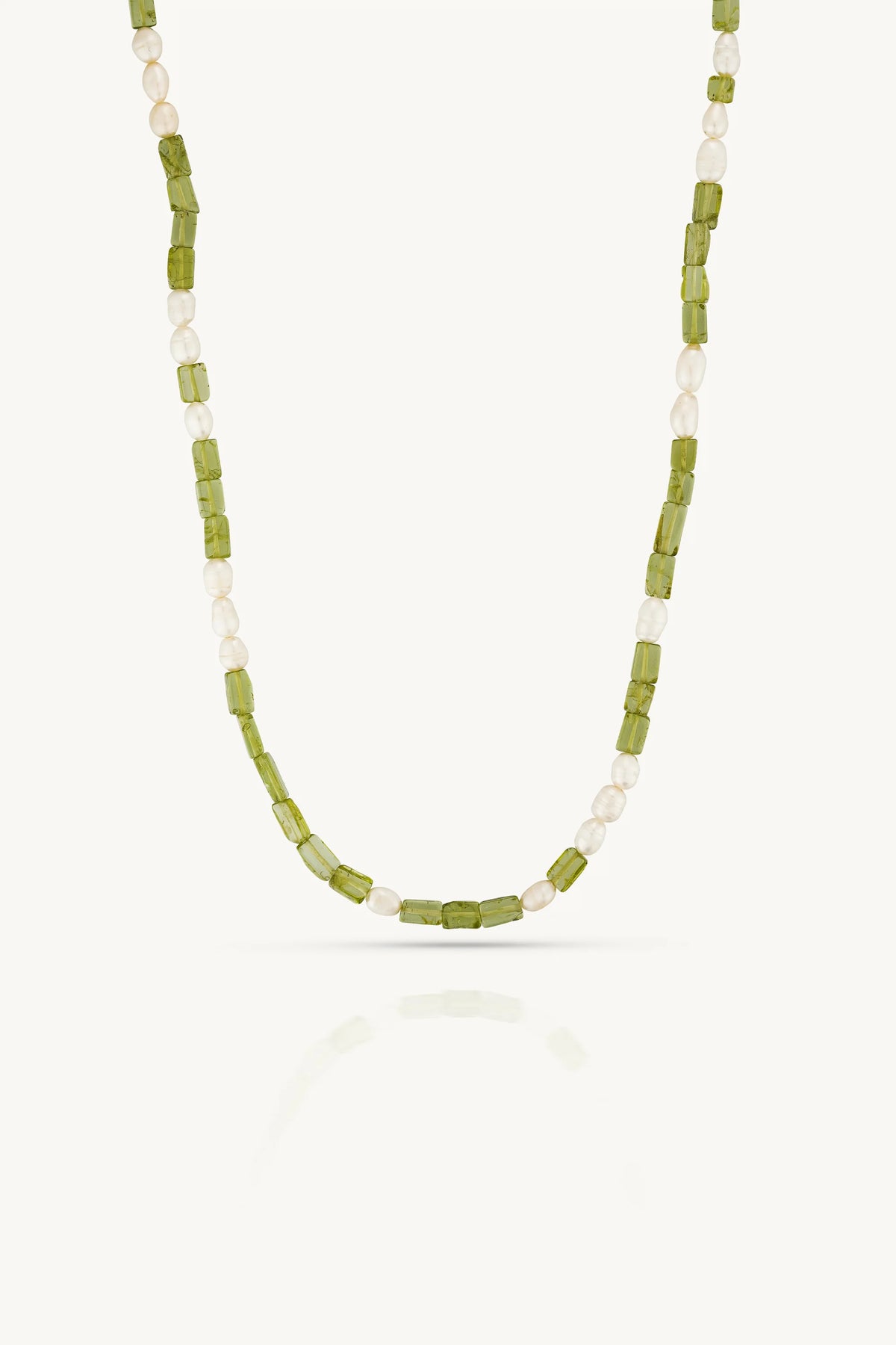Peridot & Pearl Gold Beaded Necklace
