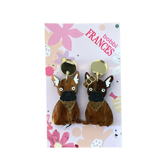 Bobbi Frances | Brown Frenchie Dangles