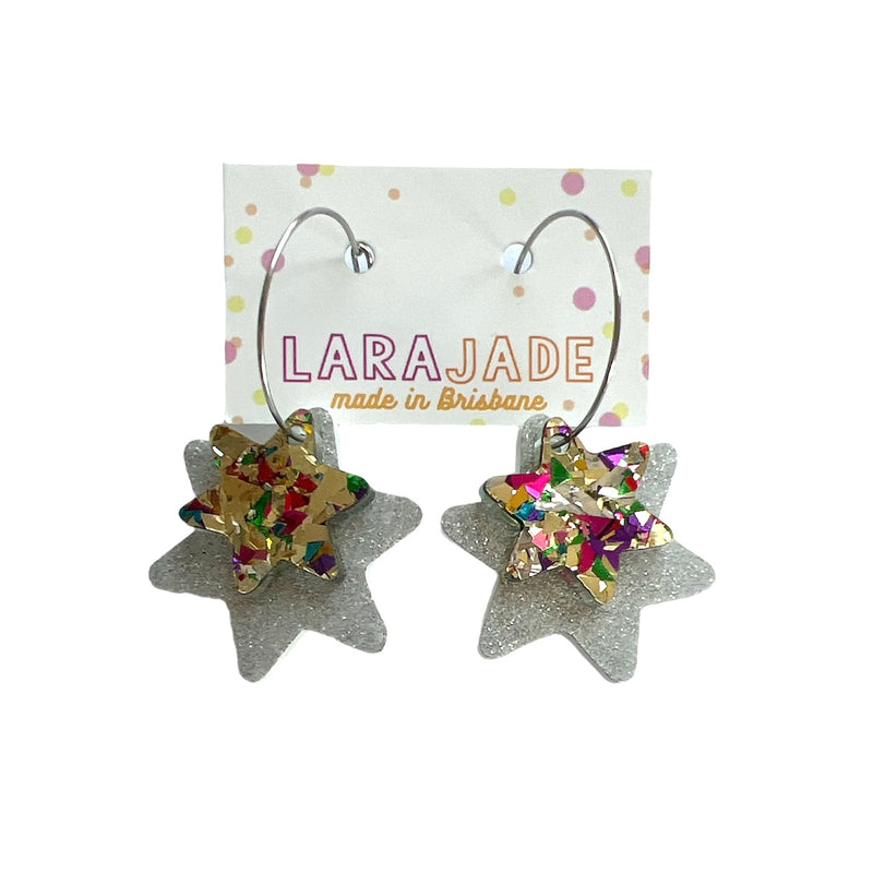 Lara Jade | Double Layered Star Hoops (small)