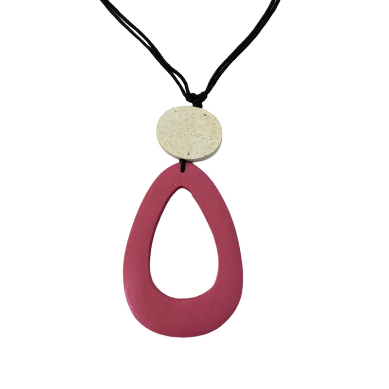 TID |  Wooden Necklace - Pink & White