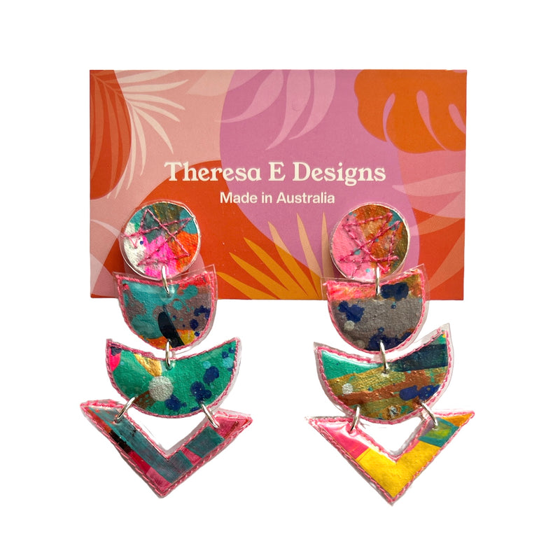 Theresa E Designs dangles | Four tier PVC earrings