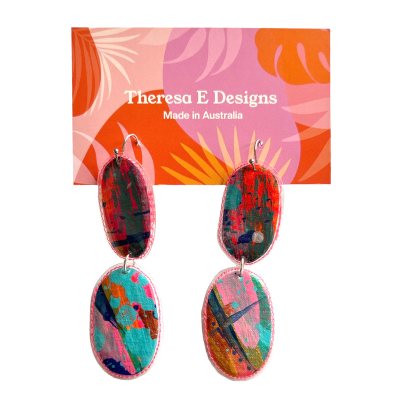 Theresa E Designs dangles | Two tier PVC earrings