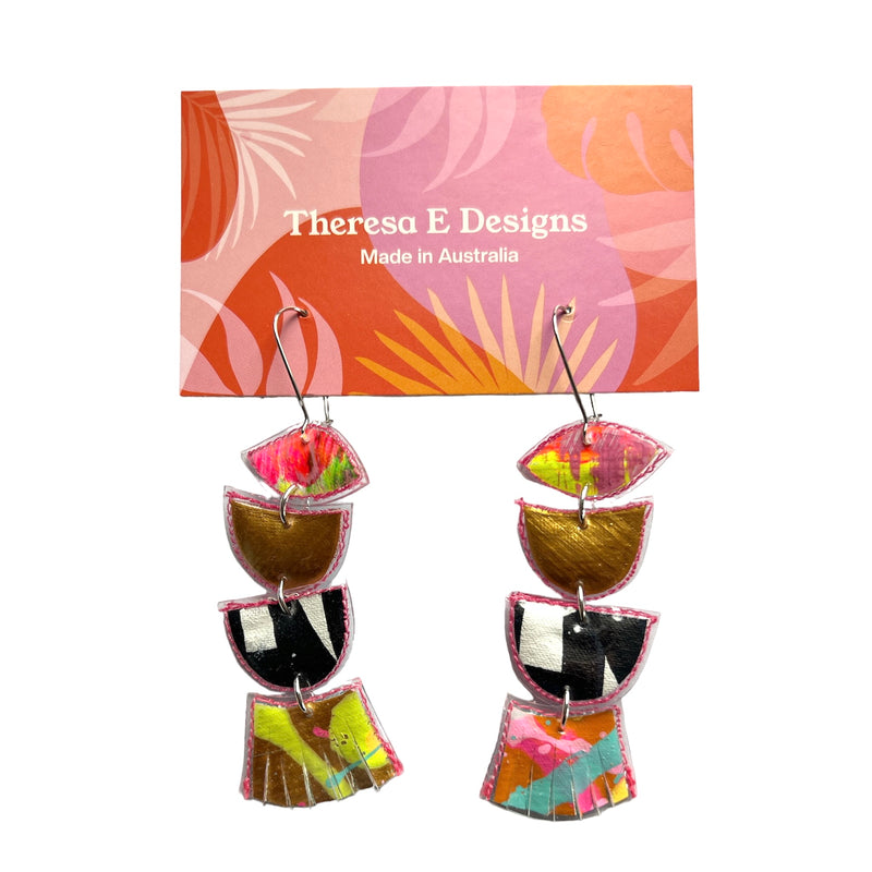 Theresa E Designs dangles | Four tier PVC earrings