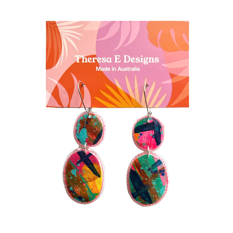 Theresa E Designs dangles | Two tier PVC earrings