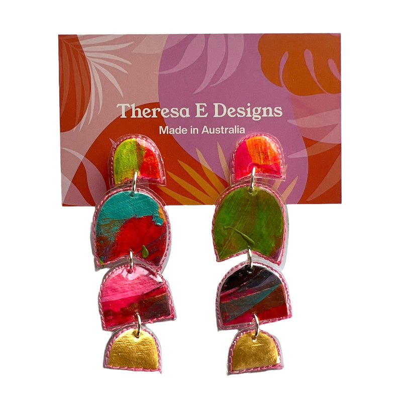 Theresa E Designs dangles | Four tier PVC earrings