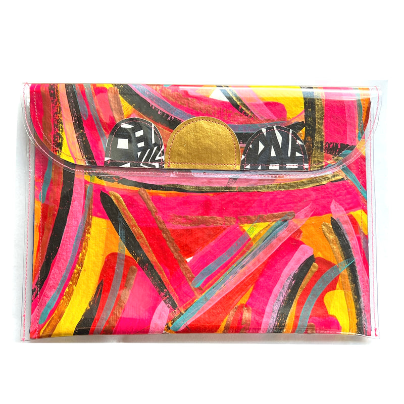 Theresa E Designs PVC Clutch | Gold/Black/Warm colours