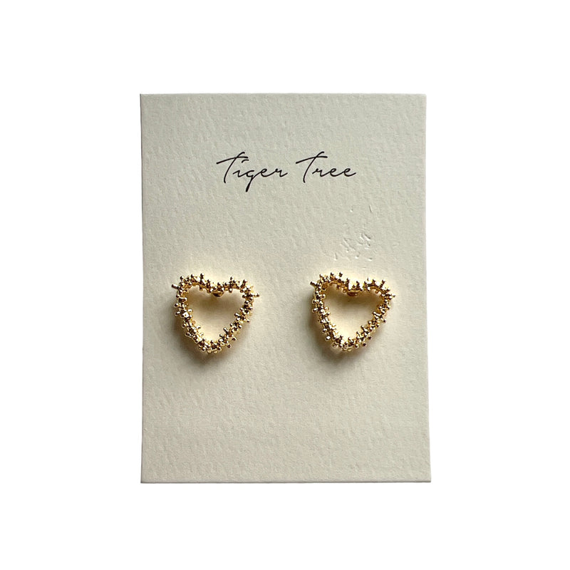 Gold Heart Studs