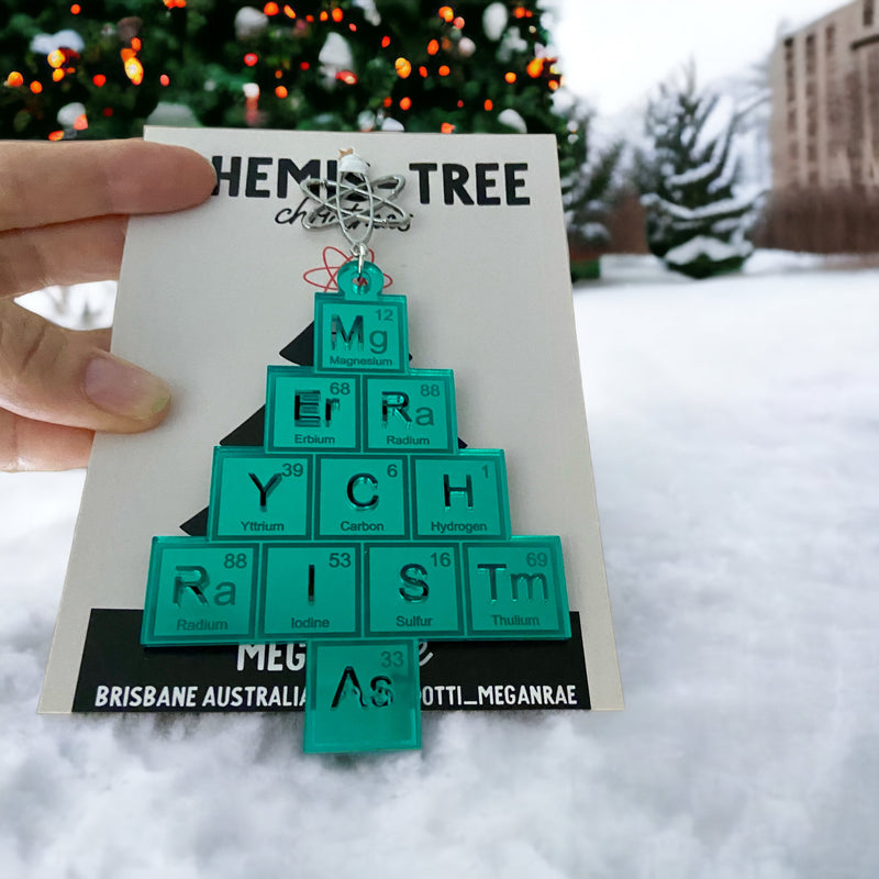 Megan Rae | CHEMIS-TREE Periodic Table Christmas ORNAMENT - green mirror