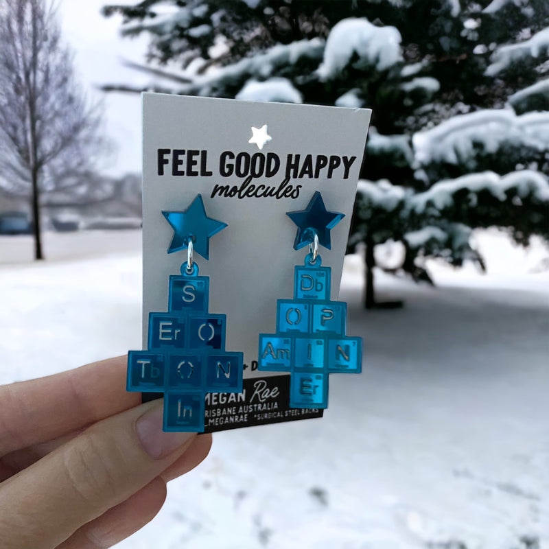 Megan Rae | CHEMIS-TREE Christmas Serotonin & Dopamine Periodic Table EARRINGS