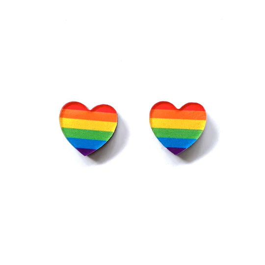 Smyle Designs | Rainbow Heart Studs