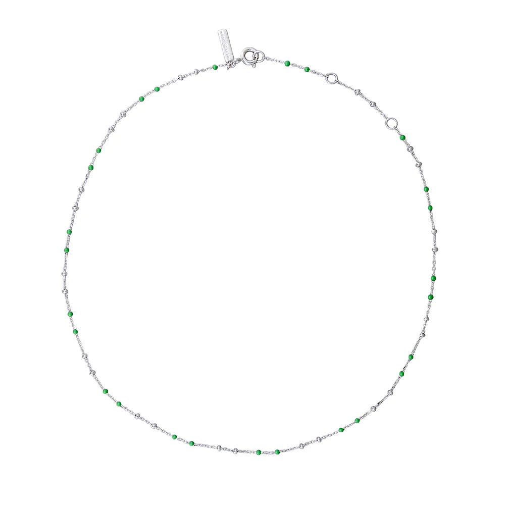 Jolie & Deen | Joleena Necklace Sterling Silver - Silver + Green