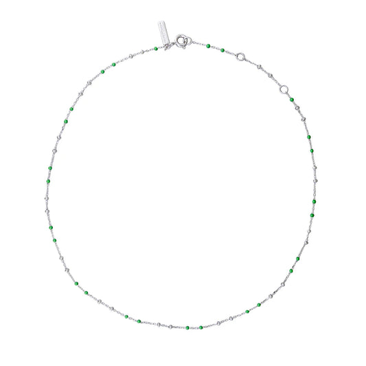 Jolie & Deen | Joleena Necklace Sterling Silver - Silver + Green