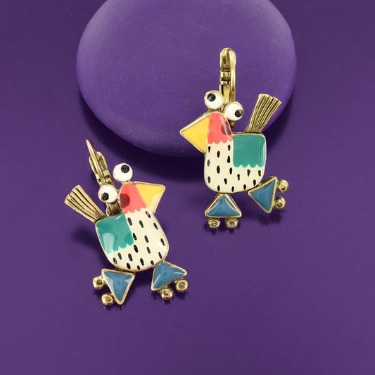 08737- Lever back earrings fantaisie  Roule ma poule