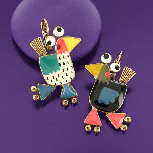08739- Lever back earrings fantaisie  Roule ma poule