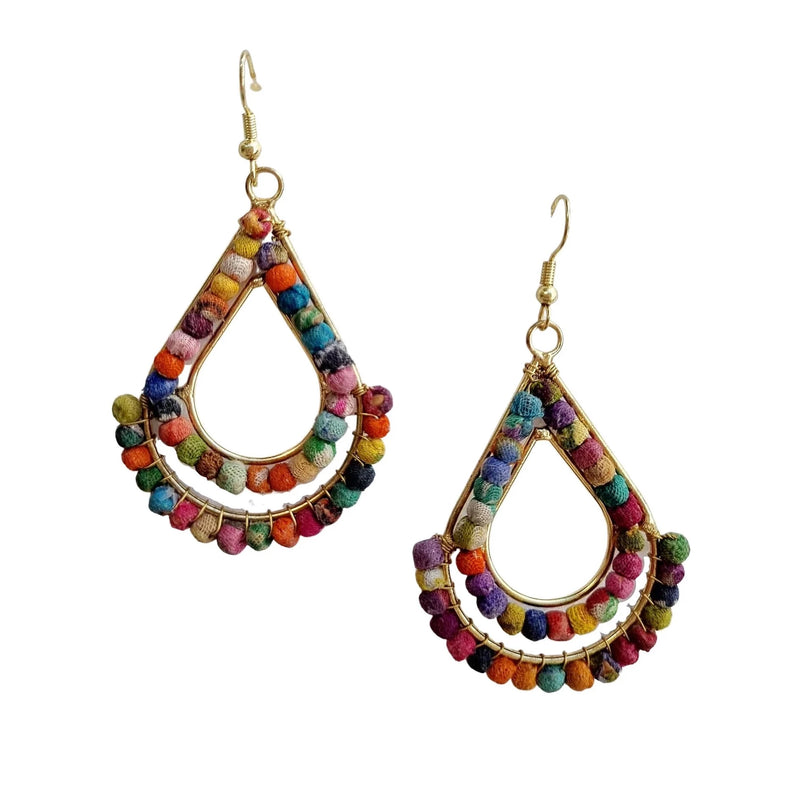 Zoda | Multi Fabric Tear Drop Dangles