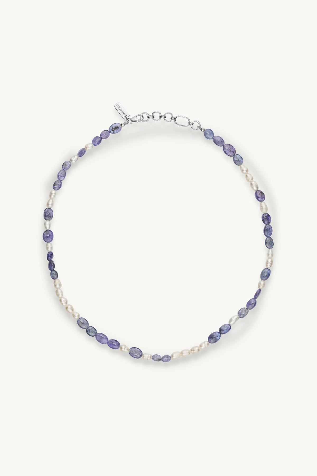 Tanzanite & Pearl Silver Beaded Necklace
