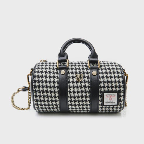 Islander | The Mini Duffel Bag  Black and white Dogtooth