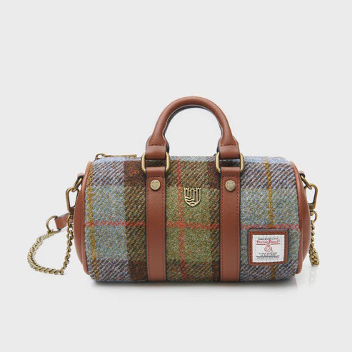 Islander | The Mini Duffel Bag  Chestnut and Blue Tartan
