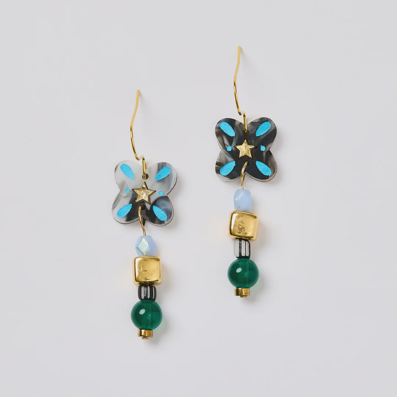 Martha Jean | Tile Earrings - Black Marble